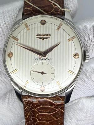 Longines Jumbo Manual Wind 37mm Stainless Steel Striped Dial 6881-2 1958