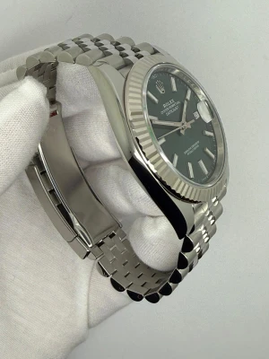 Rolex Oyster Perpetual Datejust 41mm Stainless Steel & 18ct White Gold Fluted Bezel Mint Green Dial Jubilee Bracelet 126334 2026