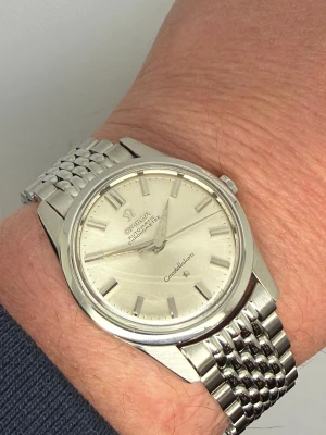 Omega Constellation Automatic Chronometer 34mm Stainless Steel Silver Dial Beads of Rice Bracelet 14381-61-SC 1961