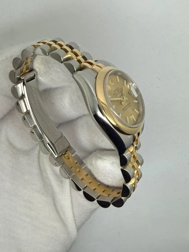 Rolex Oyster Perpetual Datejust Ladies 26mm Stainless Steel & 18ct Yellow Gold Champagne Dial 179163 2006
