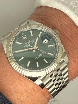 Rolex Oyster Perpetual Datejust 41mm Stainless Steel & 18ct White Gold Fluted Bezel Mint Green Dial Jubilee Bracelet 126334 2026