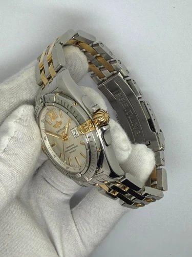 Breitling Cockpit 41mm Steel & 18ct Yellow Gold Silver Dial B49350 2008