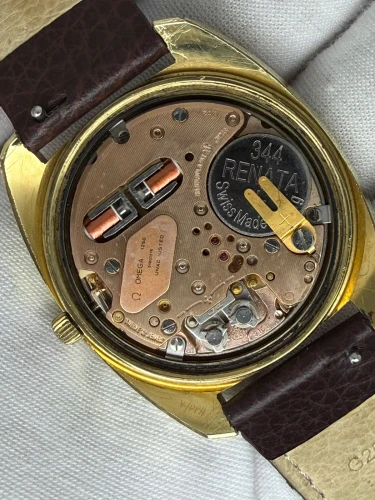 Omega Genève Electronic f300 Hz 38mm Gold-Plated Champagne Dial 198.030 1972