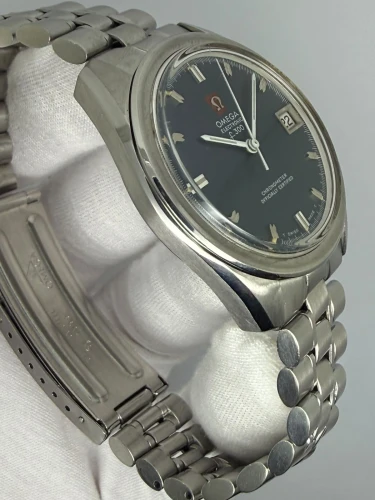 Omega Electronic f300 Chronometer 36mm Blue Dial 198.001 1971