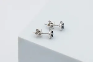 18ct White Gold Sapphire and Diamond Stud Earrings