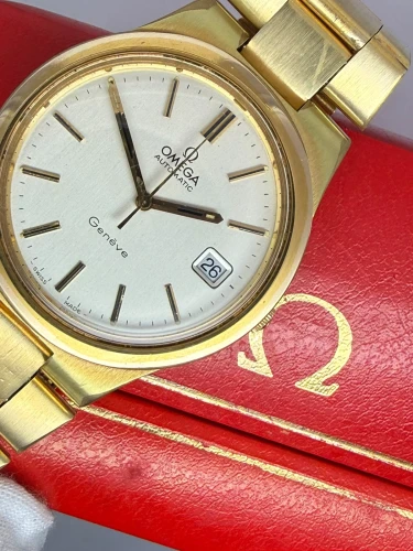 Omega Genève Automatic 36mm Gold Plated Silver Dial 166.0173 1973