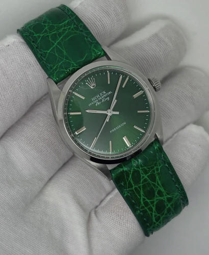 Rolex Oyster Perpetual Air-King 34mm Stainless Steel Green Sunburst Dial 5500 1982