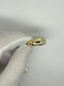 9ct Yellow Gold Gents Three Stone Diamond Gypsy Ring 1.09ct