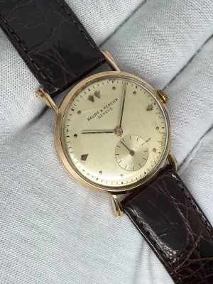 Baume & Mercier Manual Wind 31.5mm 18ct Rose Gold Dauphine Dial 3519 1950s