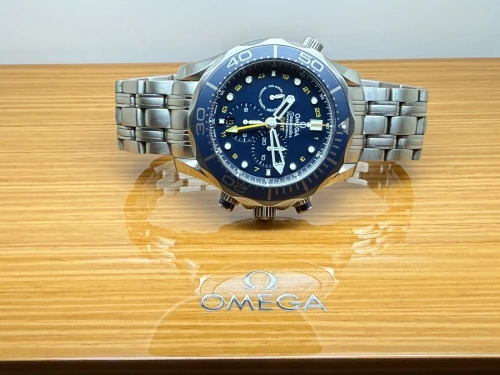 Omega Seamaster Diver 300M Chronograph GMT 44mm Stainless Steel Blue Dial 212.30.44.52.03.001 2019