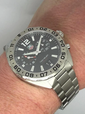 TAG Heuer Formula 1 Quartz Alarm 41mm Stainless Steel Black Dial Bracelet WAZ111A 2019