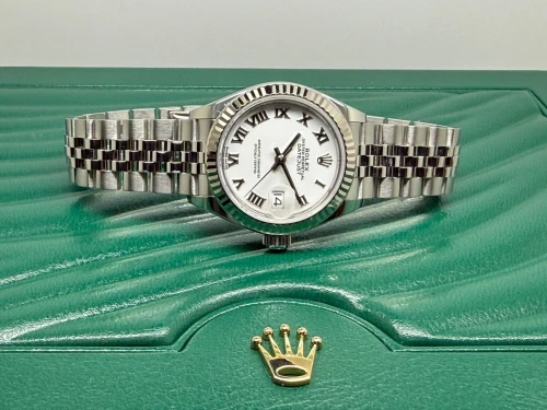 Rolex Ladies Datejust 28mm Stainless Steel & 18ct White Gold White Roman Dial 279174 2018