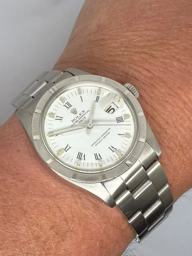 Rolex Oyster Perpetual Date 34mm Stainless Steel White Dial 1501 1980