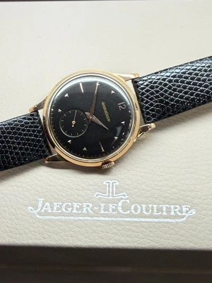 Jaeger-LeCoultre Jumbo Manual Wind 37mm 18ct Rose Gold Black Dial JLC 449 1940s/1950s