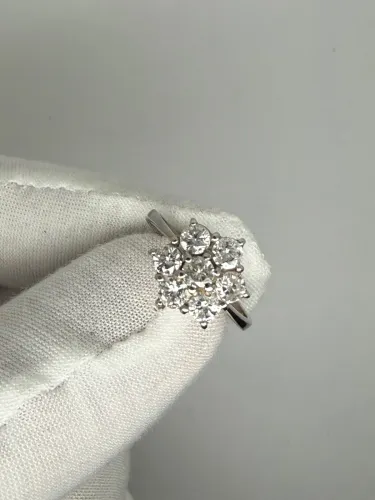 Diamond Ring 18ct White Gold 1.02ct Round Brilliant Cut G/SI