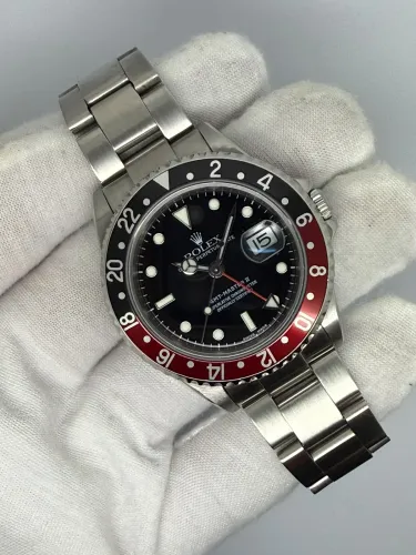 Rolex GMT-Master II Coke 40mm Stainless Steel Black & Red Bezel 16710 2004