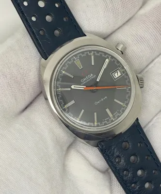 Omega Chronostop Genève 35mm Stainless Steel Blue Dial Chronograph 146.009 1969