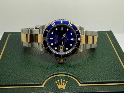 Rolex Submariner Date Bluesy 40mm Stainless Steel & 18ct Yellow Gold Blue Dial & Bezel 16613 2002