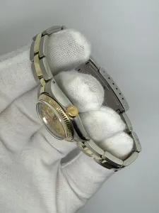 Rolex Oyster Perpetual Ladies 26mm Steel & 18ct Yellow Gold Champagne Baton Dial 6719 1983