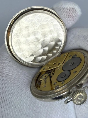 Omega Pocket Watch Steel Case Manual Wind Vintage 1930