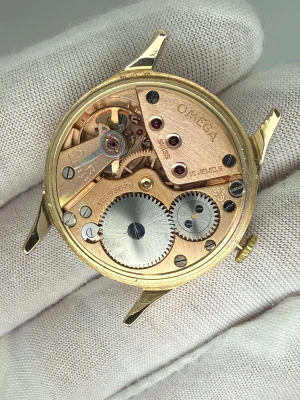 Omega Manual Wind Vintage 34mm 9ct Gold Small Seconds Dial Dennison Case 1950